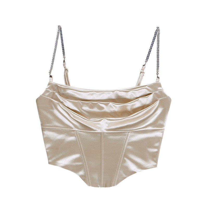 Ladies Elegant Satin Corset Top Lune London