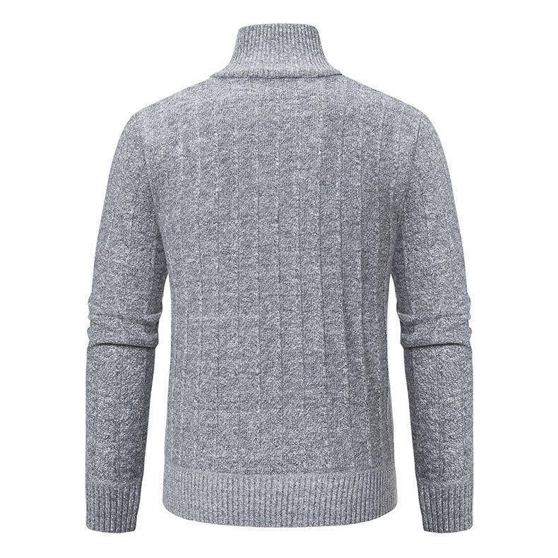 Fine knit sweater for men with zipper and structured design Lune London