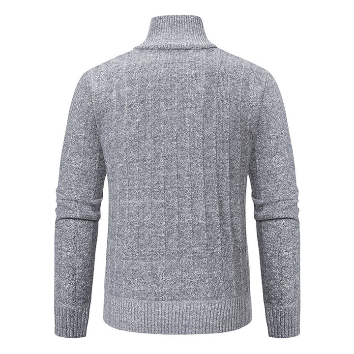 Fine knit sweater for men with zipper and structured design Lune London