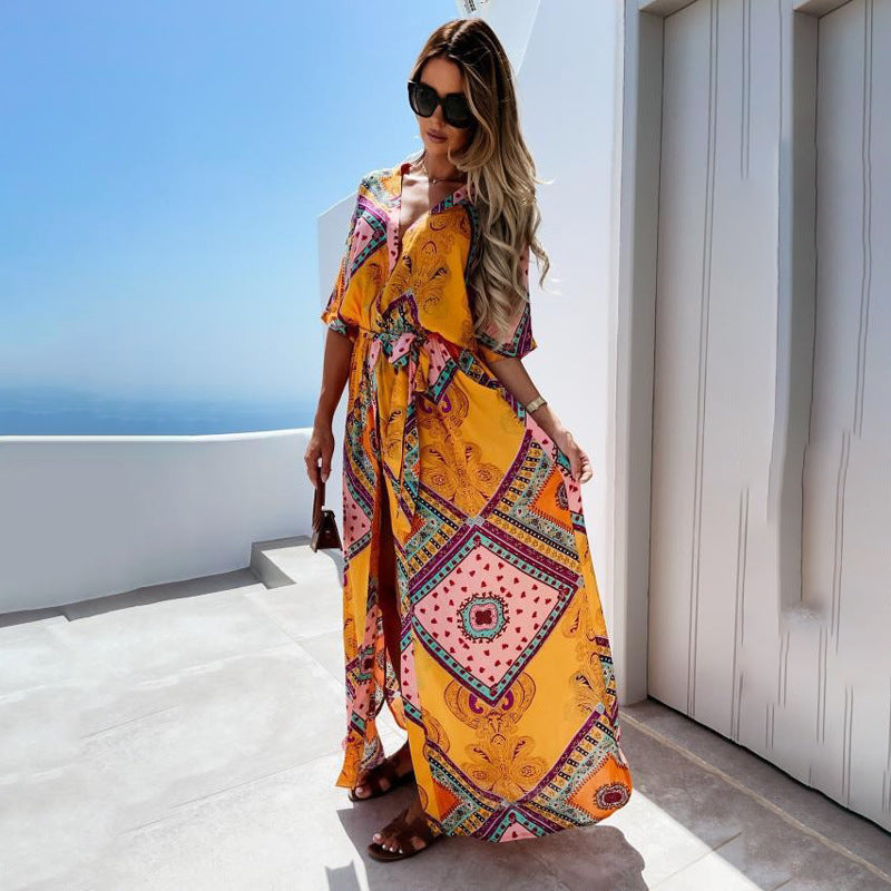 Lune London bohemian inspired maxi kaftan dress for women