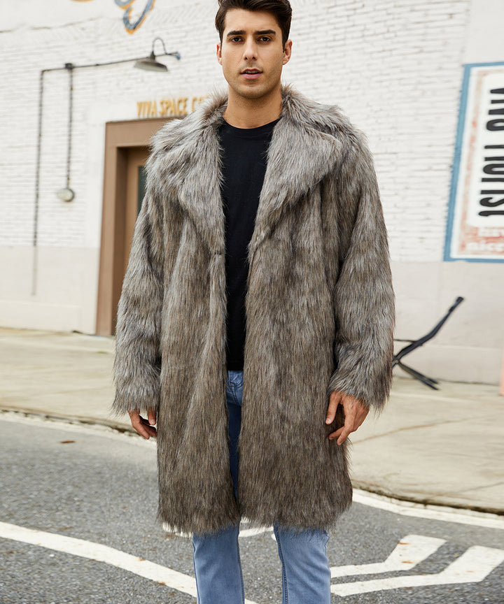 Luxurious faux fur coat for men with a modern design Lune London