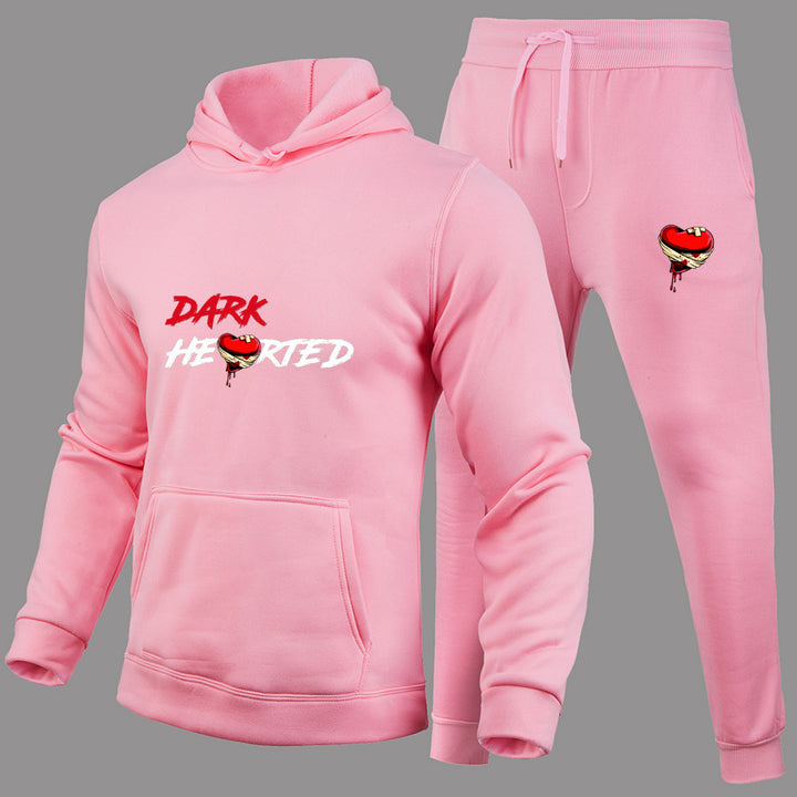 Ladies Hoodie and Jogging Pants Set with Creative Heart Pattern Lune London