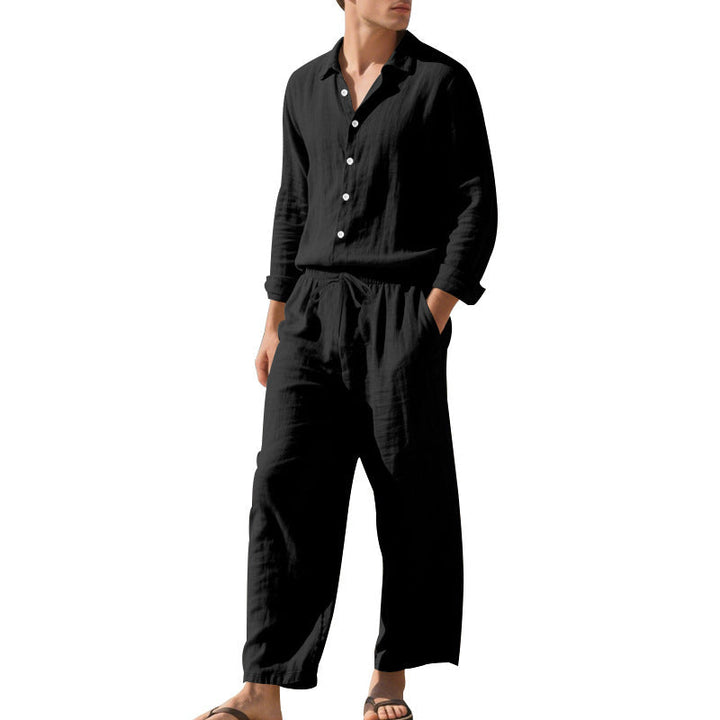 Men's Casual Linen Suit with Elastic Waistband and Comfort Fit Lune London