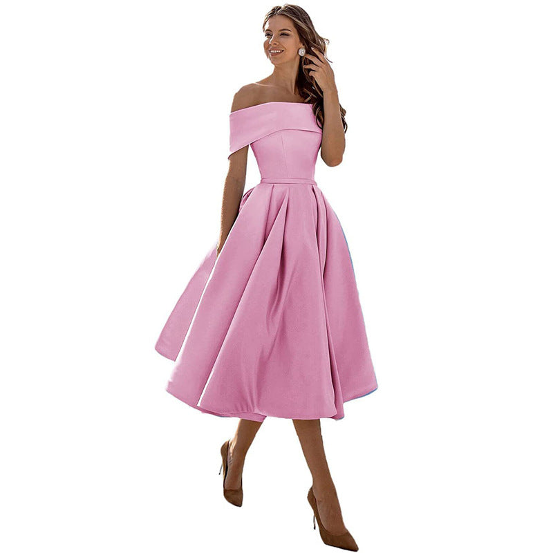 Lune London | Casual Fashion Satin Cocktail Dress Strapless