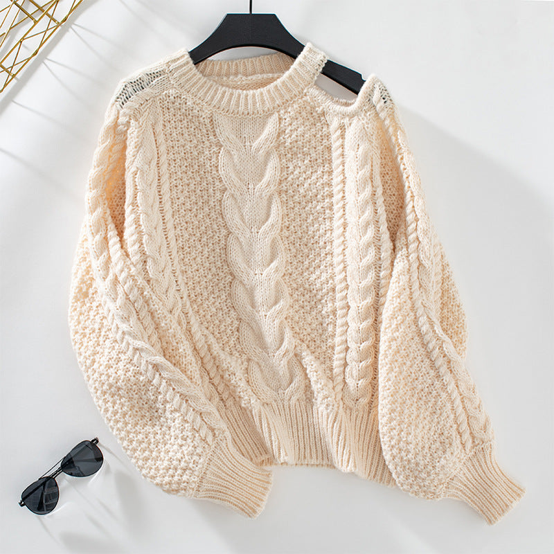 Chunky knit sweater for women with an elegant structure and trendy puff sleeves Lune London