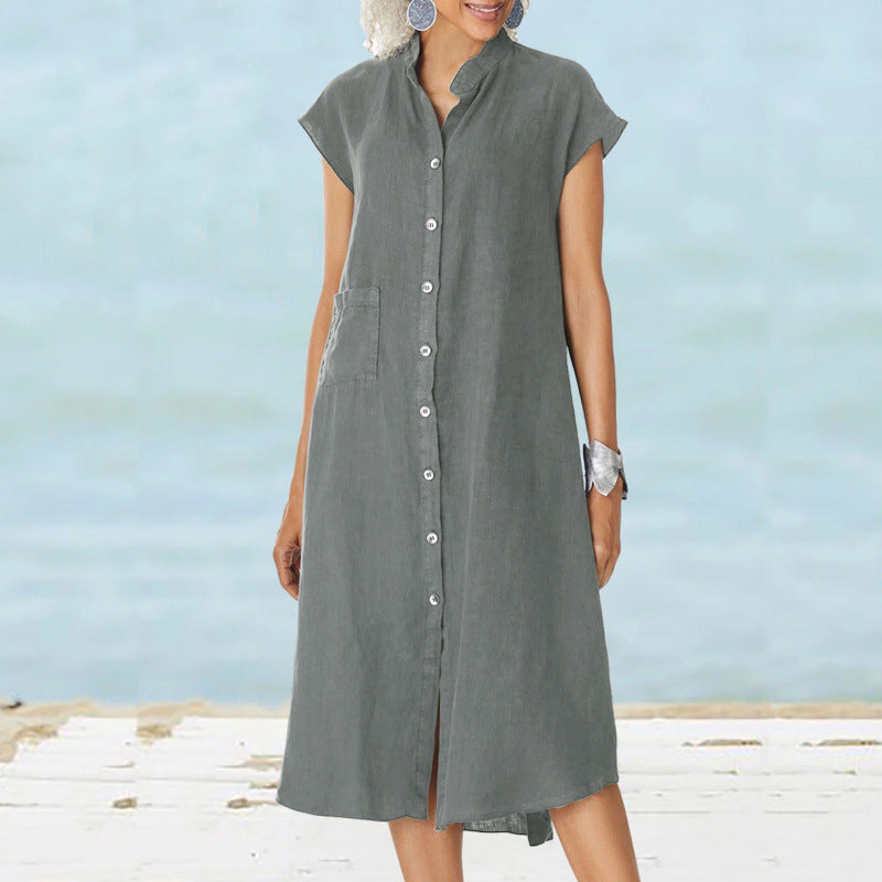 Casual shirt dress for women in lightweight fabric with pockets Lune London