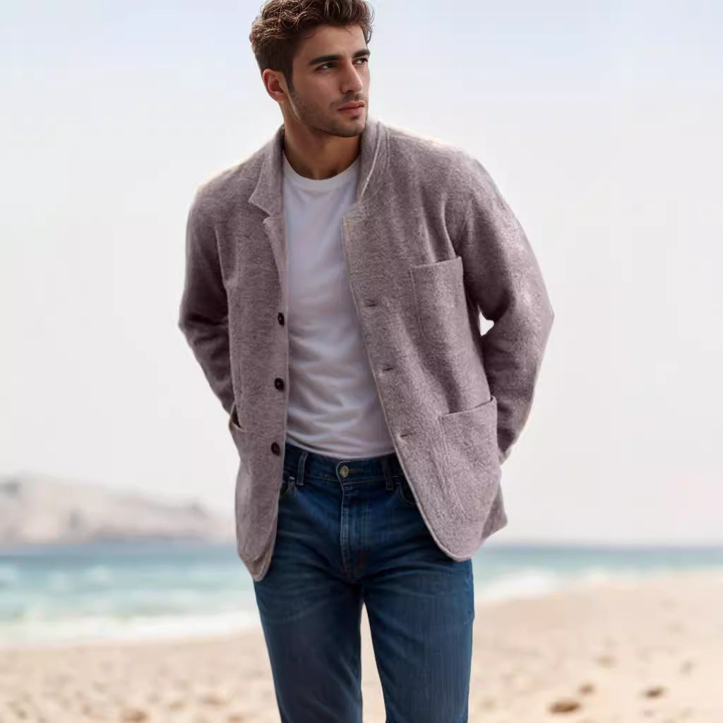 Casual wool jacket for men with practical pockets and button closure Lune London
