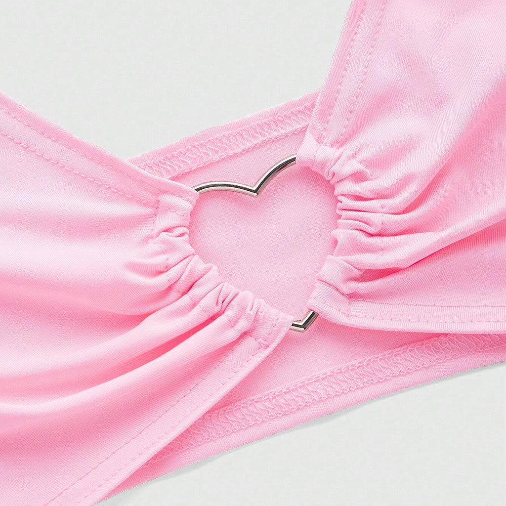 Women's bikini top with heart-shaped neckline and adjustable ties Chic & Stil