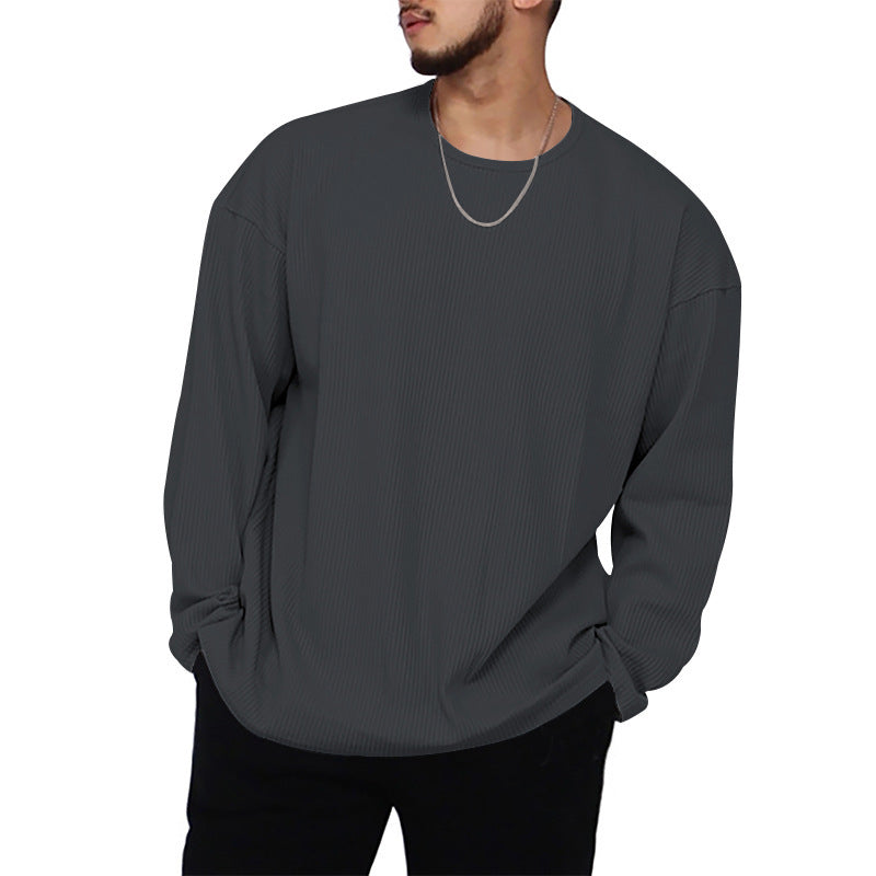Casual long sleeve t-shirt for men with a fine rib design Lune London