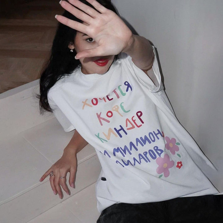 Oversized T-shirt dress for women with a unique graphic tear design Lune London