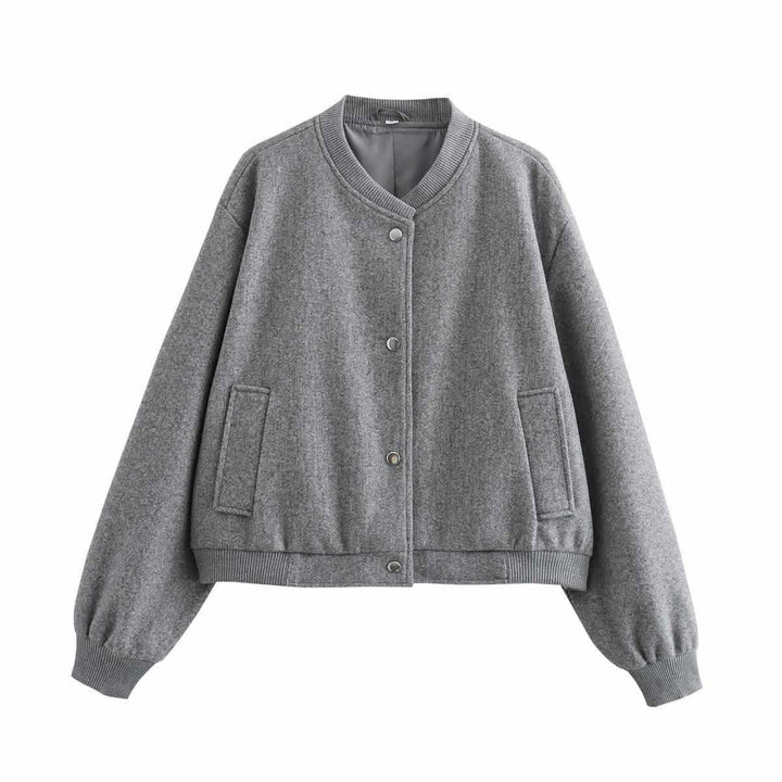 Casual bomber jacket for women with snap button closure and soft pockets Lune London