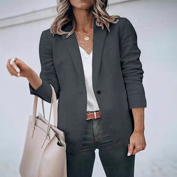 Women elegant blazer with slim fit and fine textured pattern Lune London