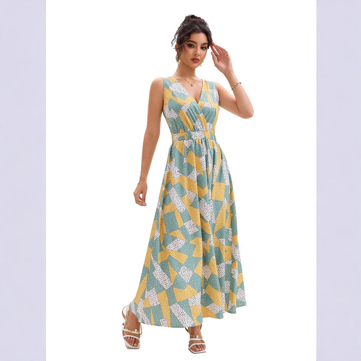 Lune London geometric print maxi dress for women