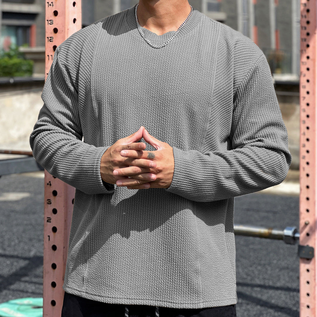 Casual textured fabric sweatshirt for men with practical pockets Lune London