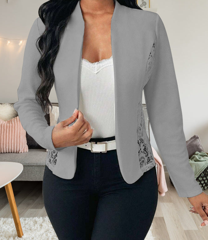 Elegant blazer jacket for women with lace accents Lune London