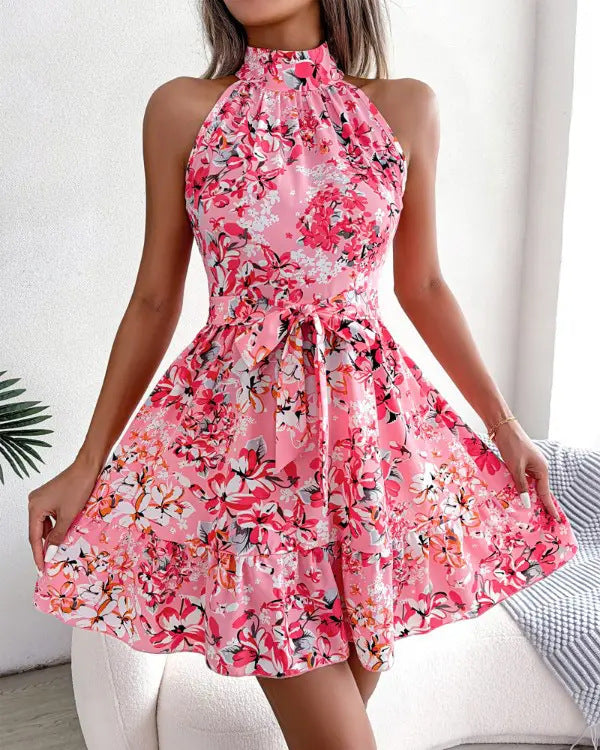 Lune London Women's Floral Mini Dress with Collar