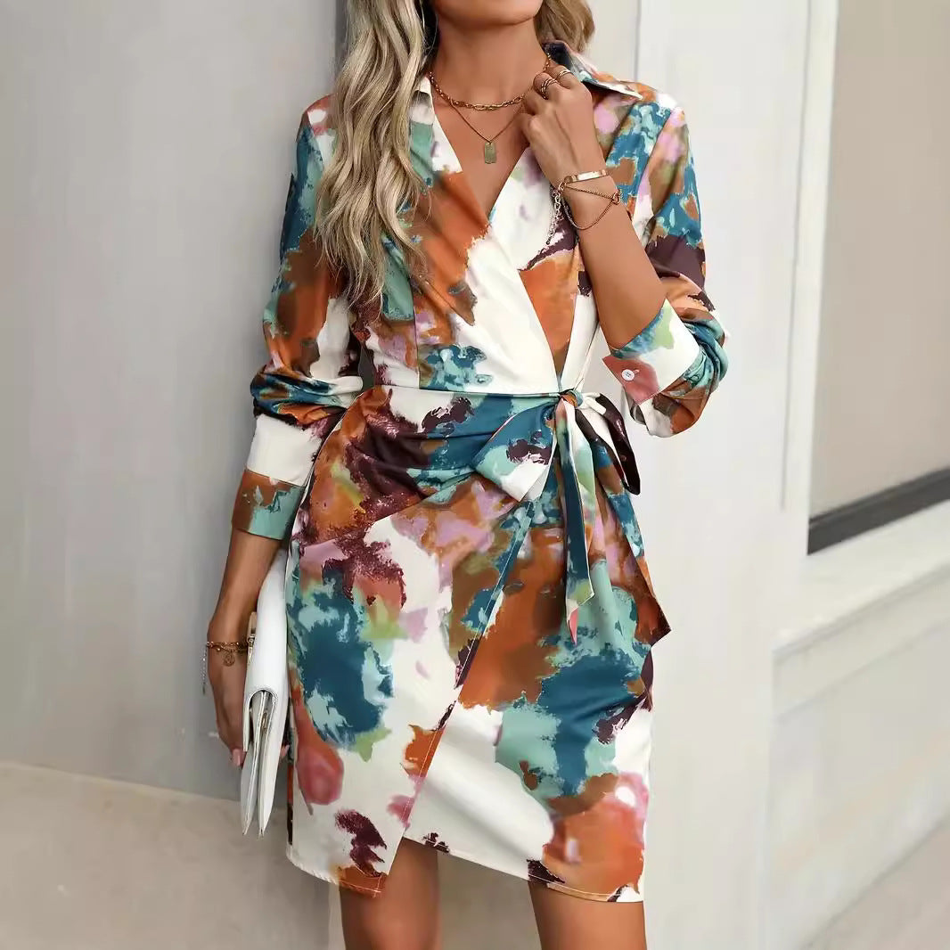 Wrap dress for women with elegant color gradient Lune London