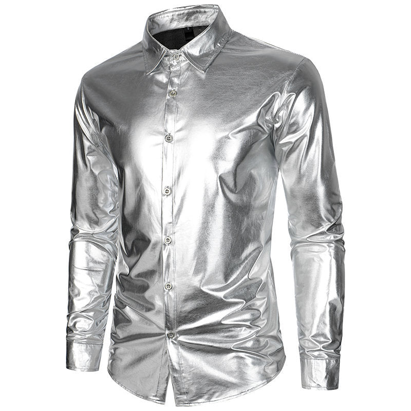 Shiny long sleeve shirt for men with stylish cut Lune London