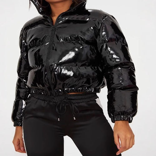 Ladies Short Shiny Puffer Lune London
