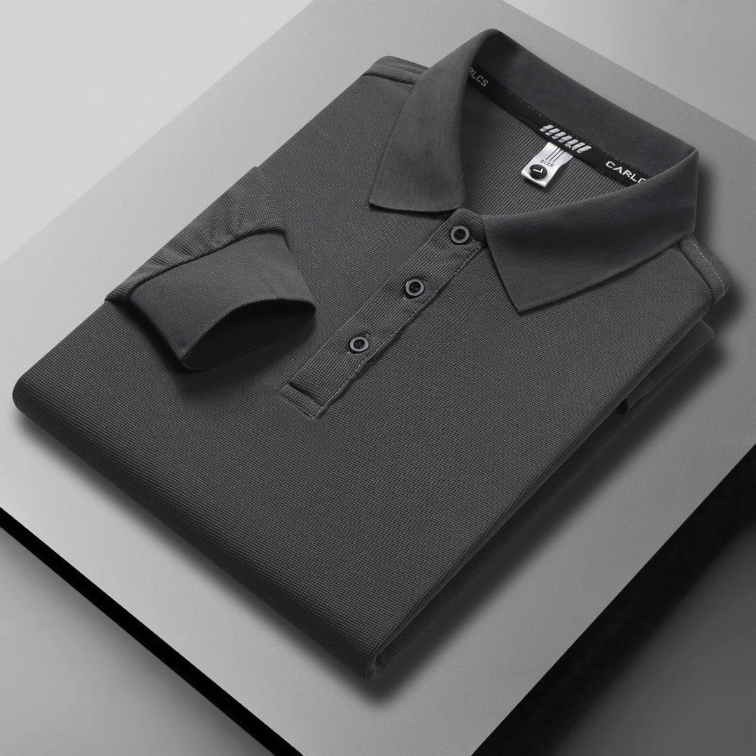Breathable piqué polo shirt for men with elegant buttoning Lune London