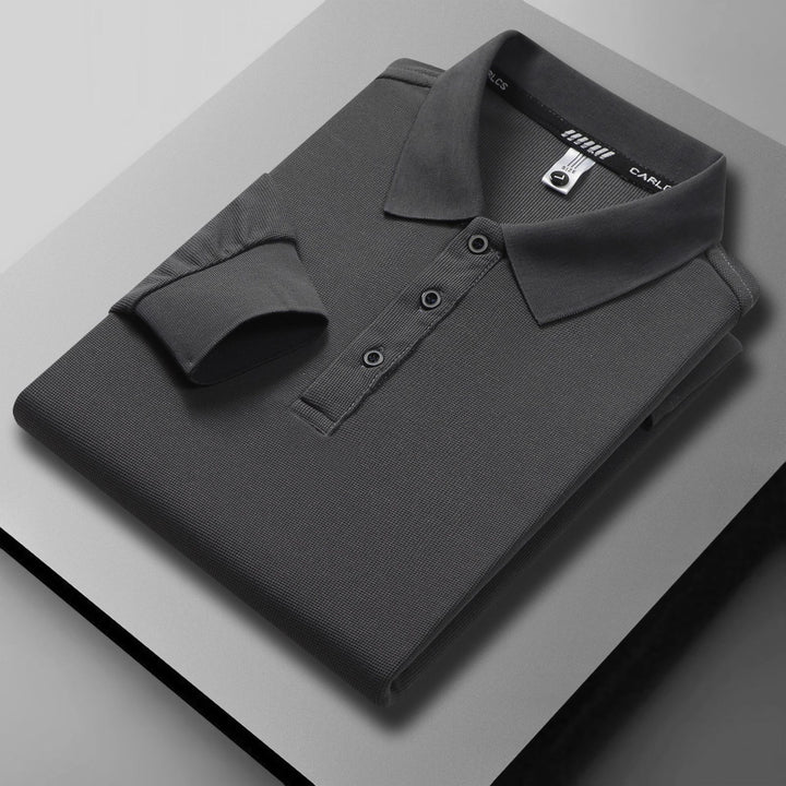Breathable piqué polo shirt for men with elegant buttoning Lune London