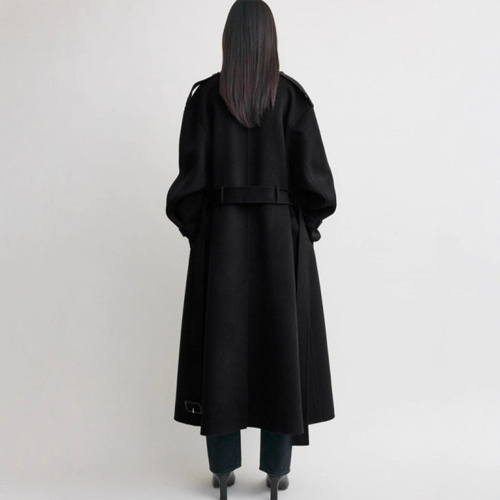 Manteau trench en laine surlong élégant pour femmes Chic & Stil