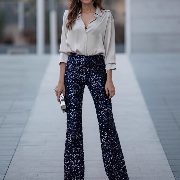 Ladies elegant silk blouse with minimalist button details Lune London
