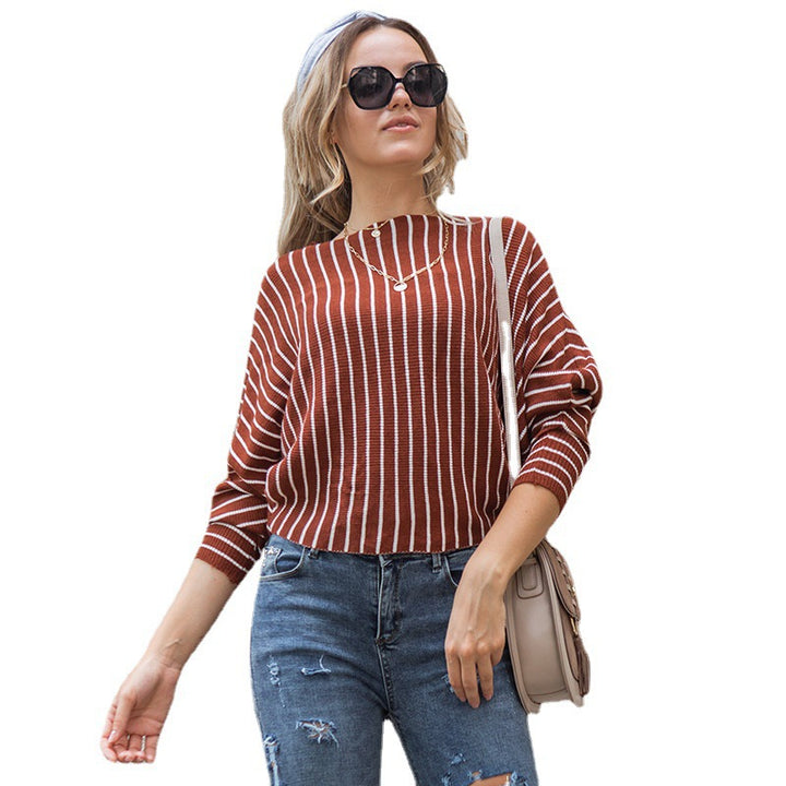 Lune London vertical striped knit sweater for women