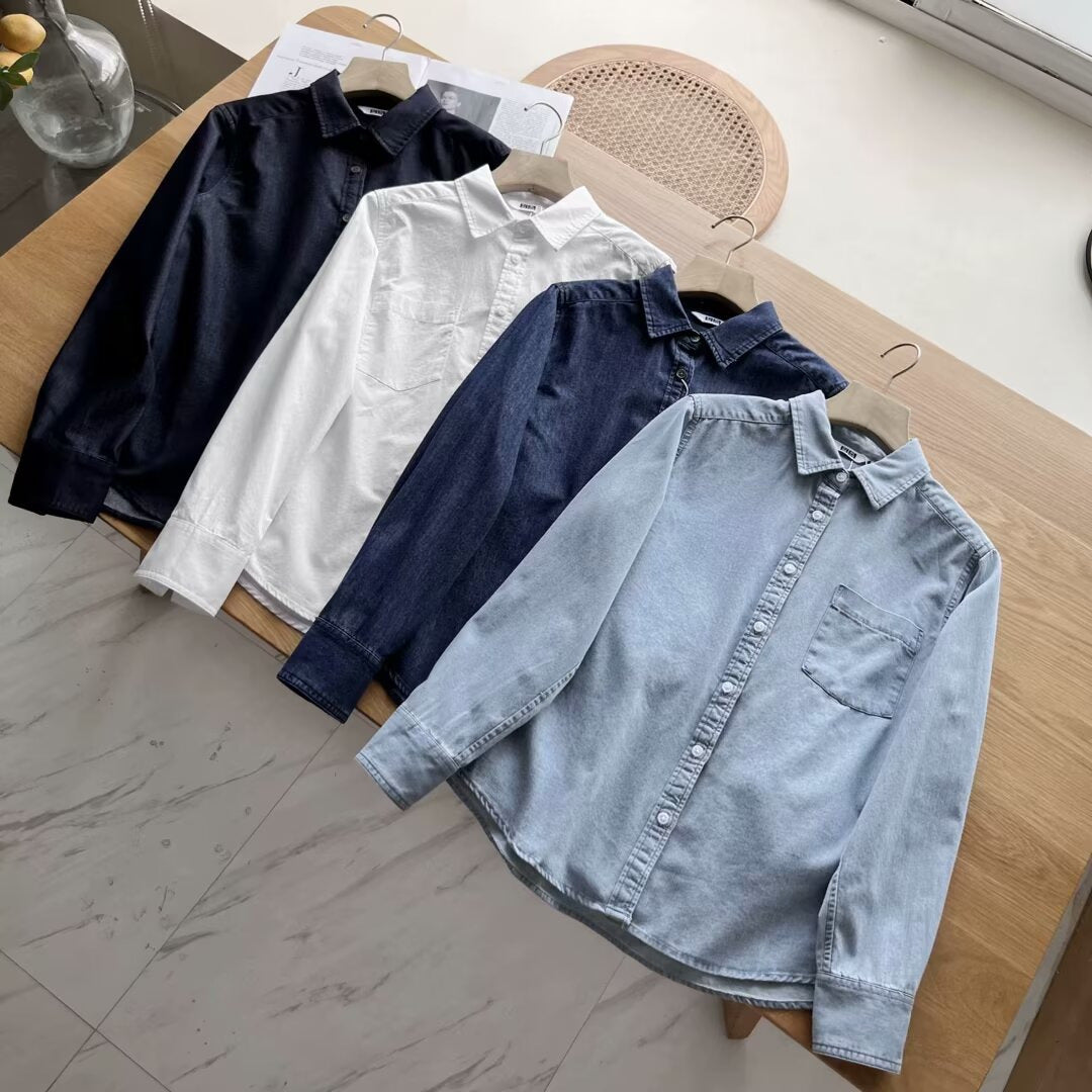 Chemise à manches longues élégante et polyvalente pour femme avec poche poitrine Chic & Stil