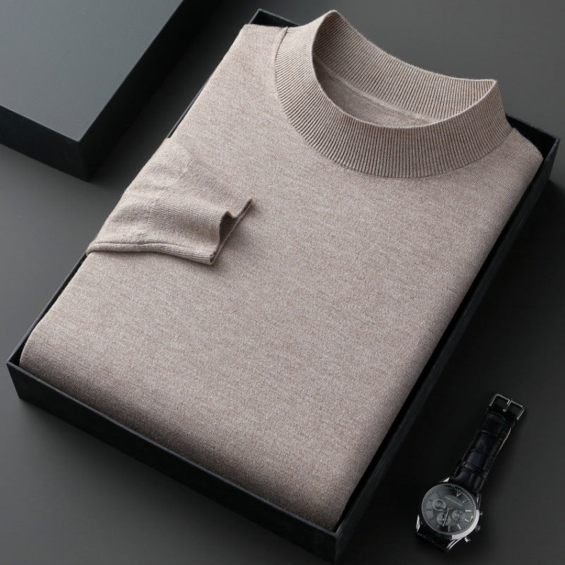 Elegant men's sweater with round neck in fine cotton blend Lune London
