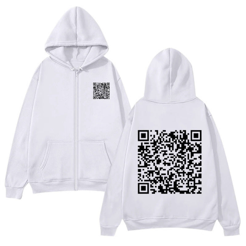 Women's hoodie jacket with QR code design and soft fleece Lune London