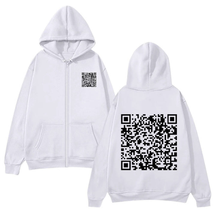 Women's hoodie jacket with QR code design and soft fleece Lune London