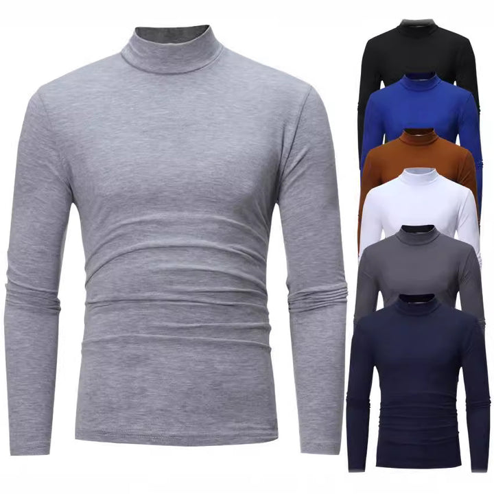 Elegant t-shirt for men with a soft jersey roll neck Lune London