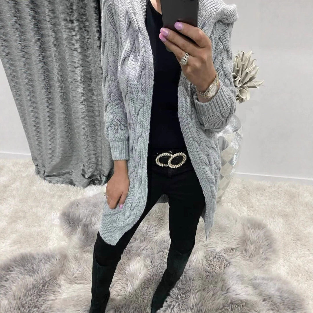 Women's knit coat with a practical hood design Lune London