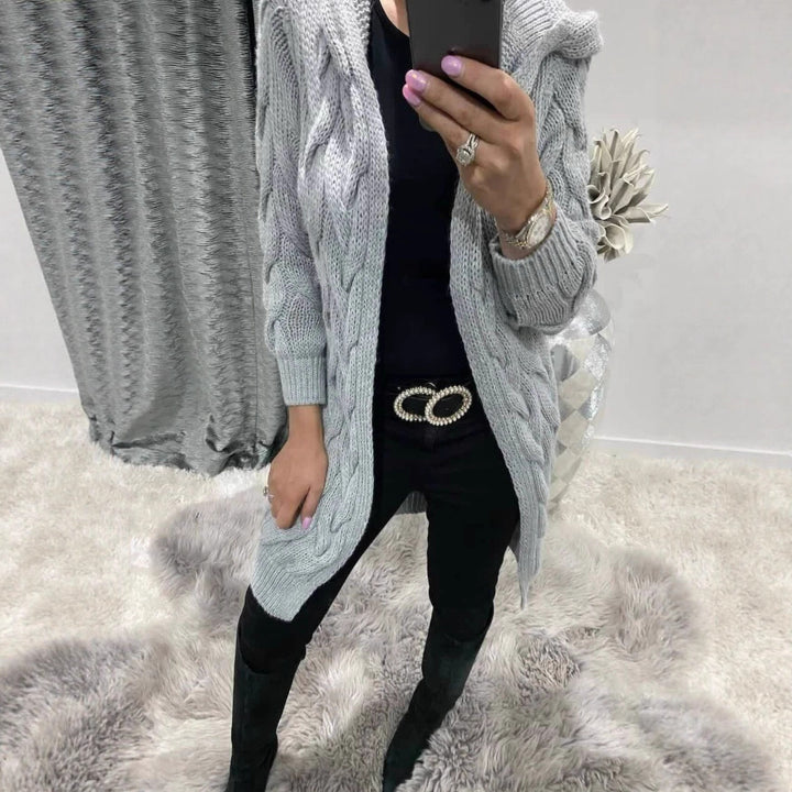 Women's knit coat with a practical hood design Lune London