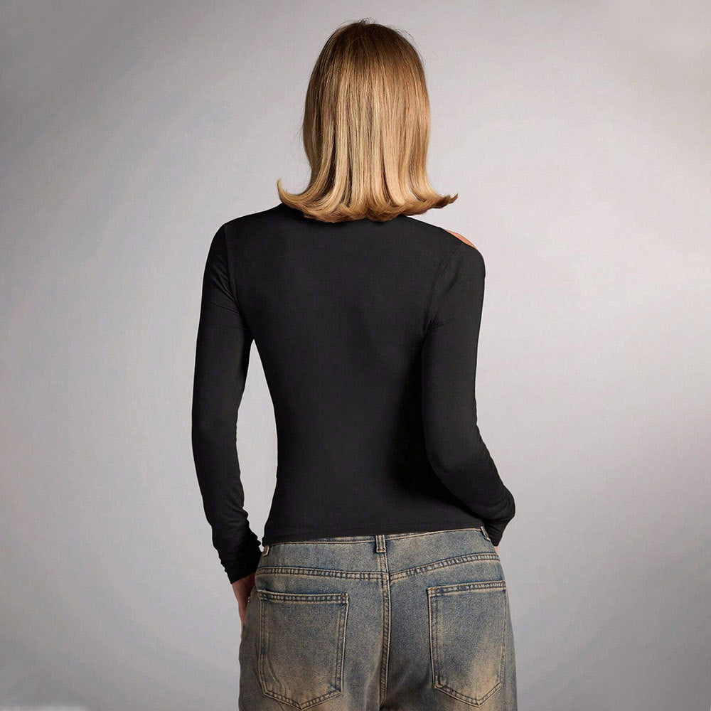 Débardeur ajusté pour femmes avec coupe asymétrique et détail de nœud Chic & Stil