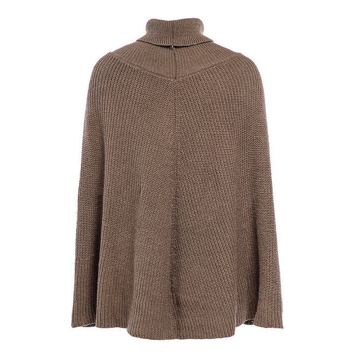 Oversized knitted sweater for women with high neck and textured design Lune London