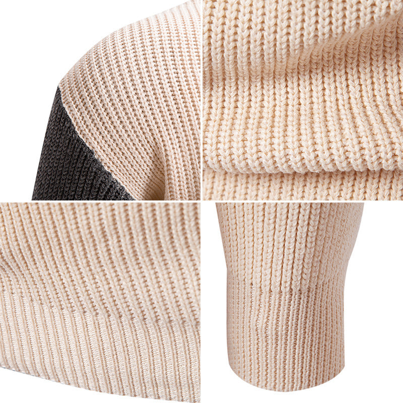 Men's high collar sweater with graphic color block design Lune London