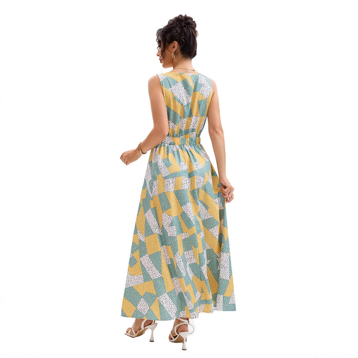 Lune London geometric print maxi dress for women