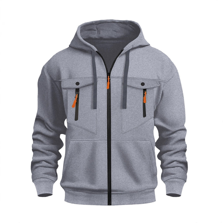 Men's Functional Hooded Jacket with Practical Zip Pockets Lune London