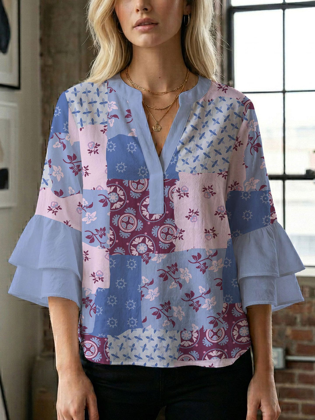 Ladies blouse with beautiful floral design Lune London