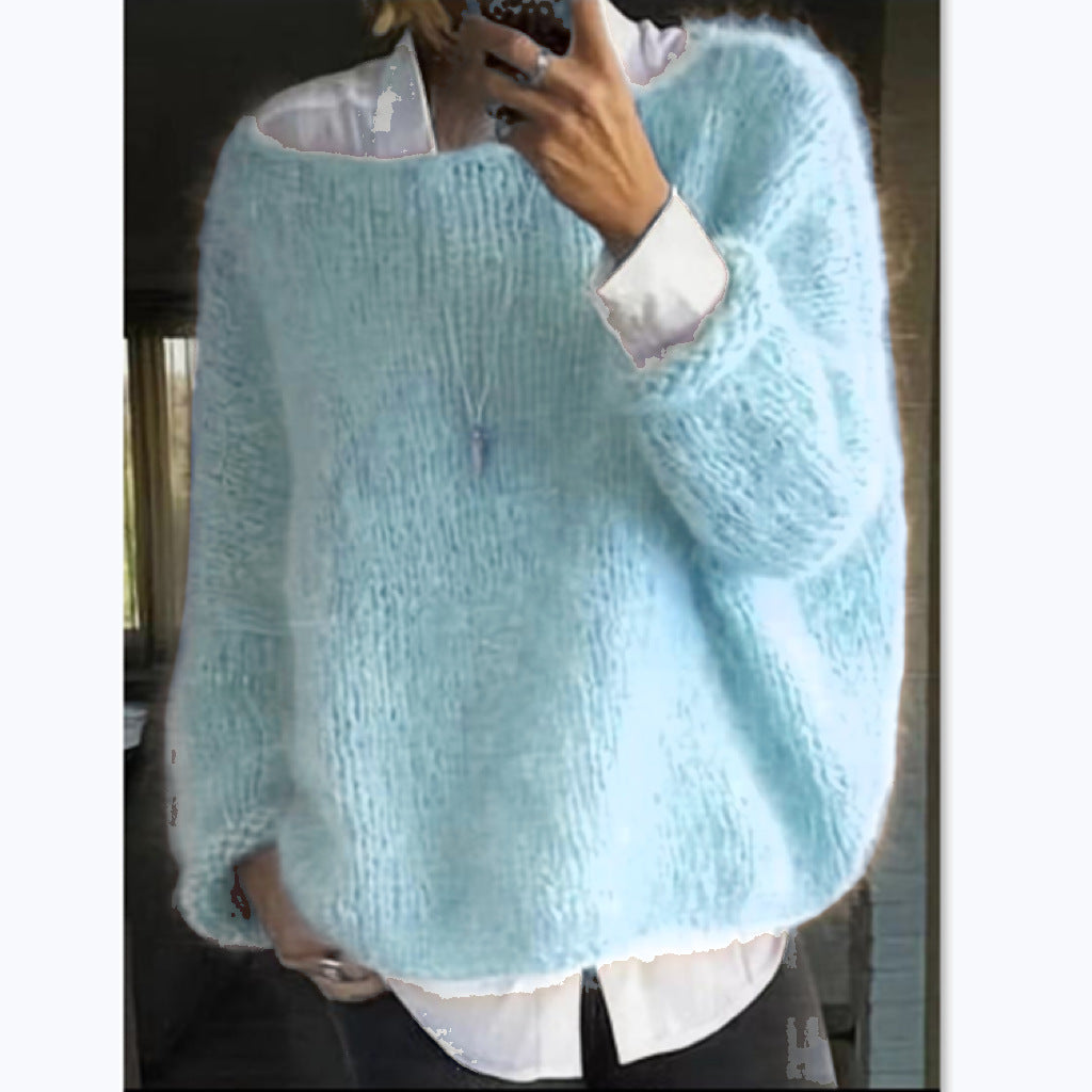 Women's Cozy Oversized Pullover with Boat Neck Lune London