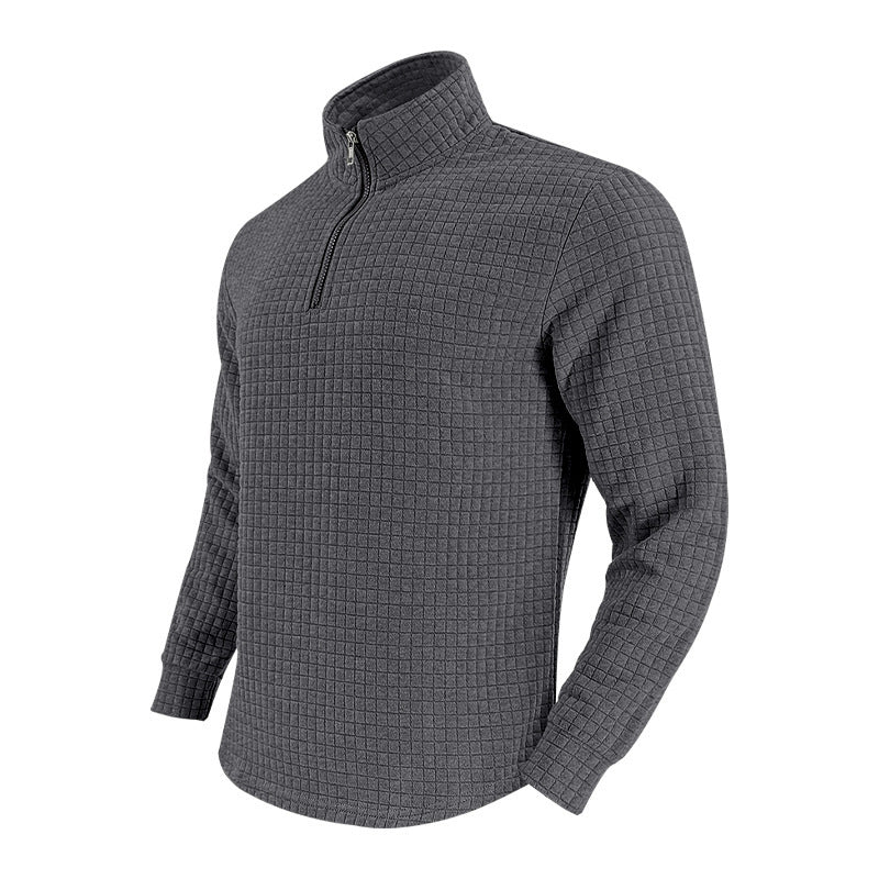 Quilted men's pullover with half-zip Lune London