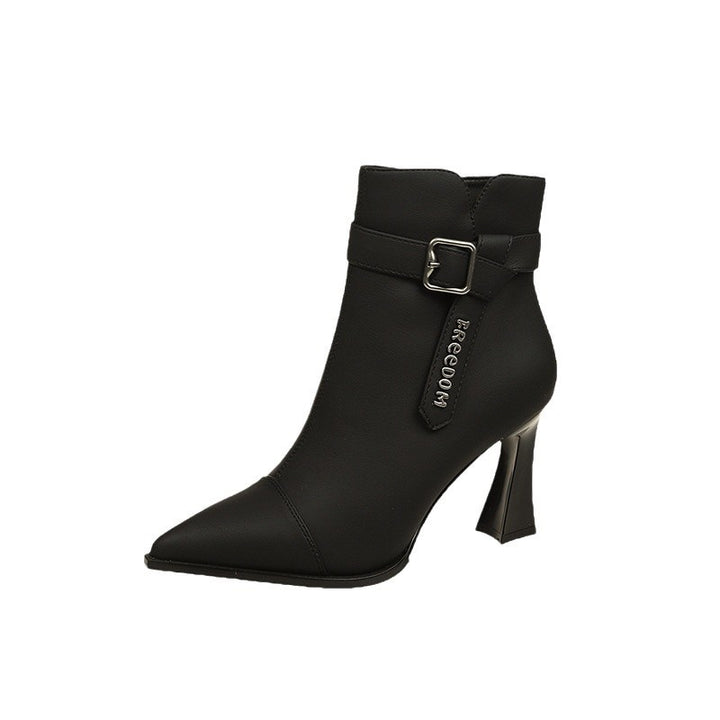 Ladies elegant ankle boots with high heels and trendy strap Lune London