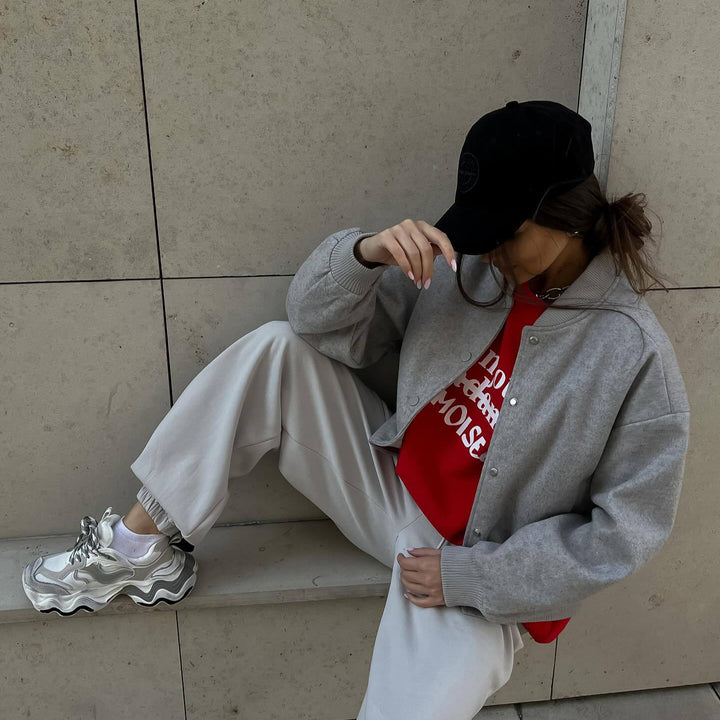 Casual college jacket for women with a comfortable fit and functional details Lune London