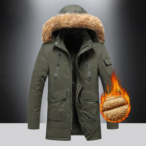 Men's insulated winter jacket with high-quality faux fur collar Lune London