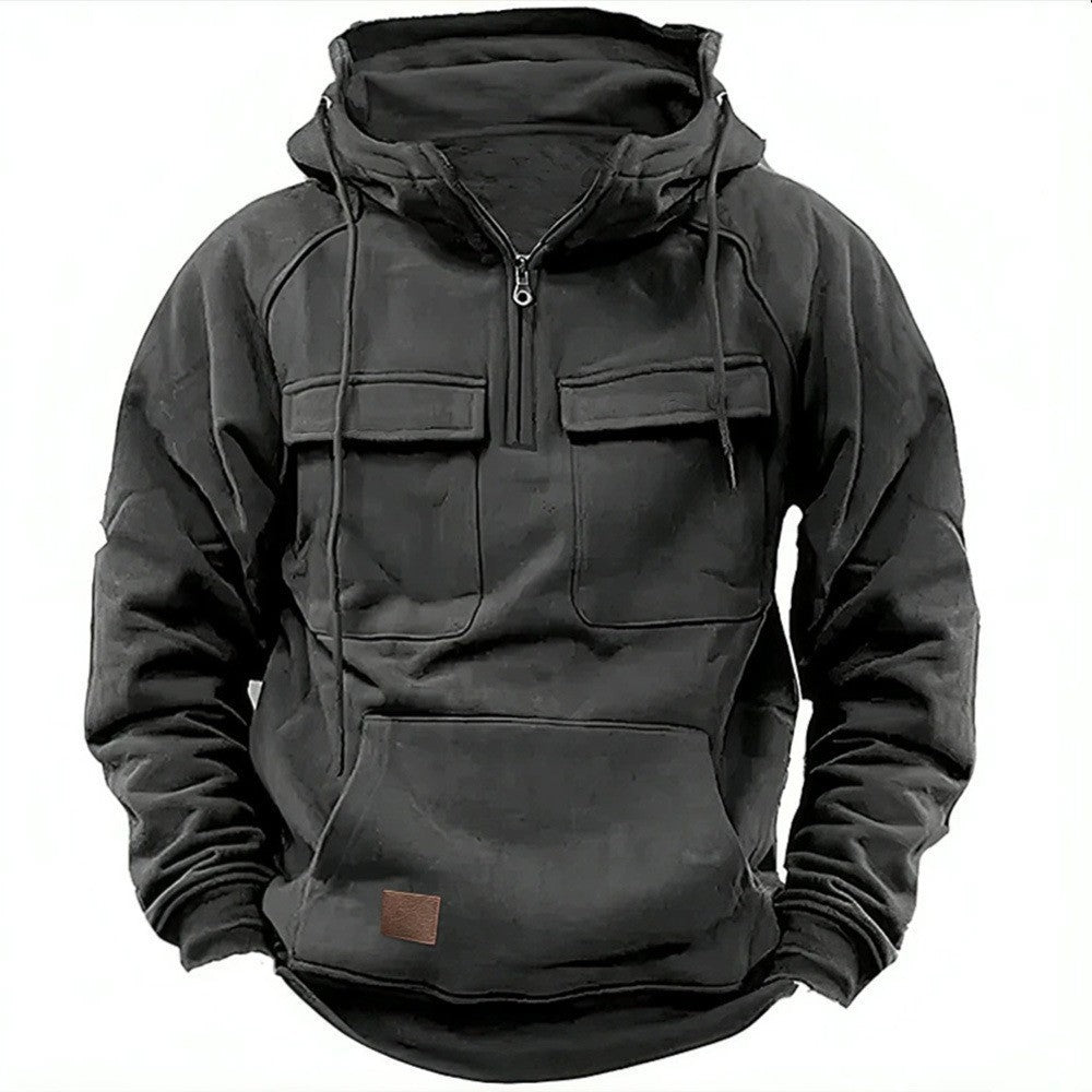 Men's stylish hoodie with functional pockets and modern zipper Lune London