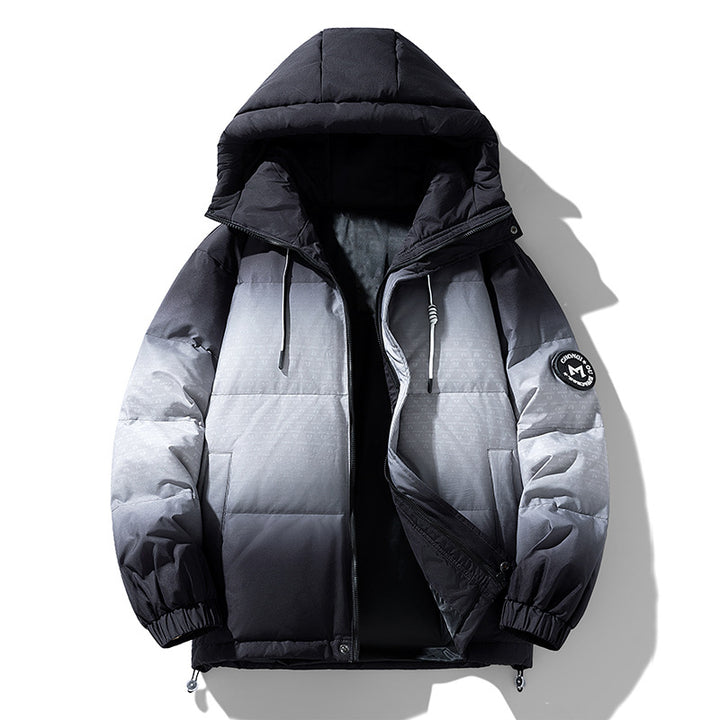 Men's insulated winter jacket with trendy color gradient Luna London