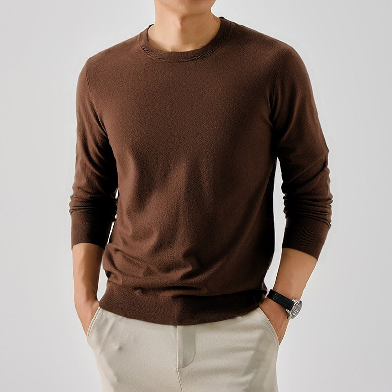 Classic crew neck sweater for men in fine wool Chic und Stil