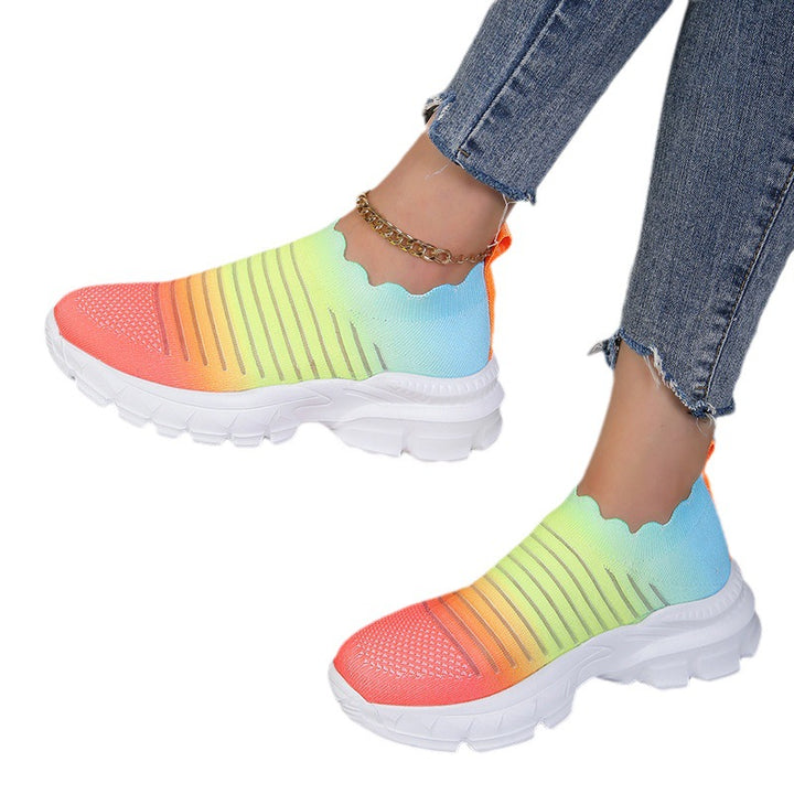 Lune London Women's Sporty Slip-On Sneakers with an innovative color gradient